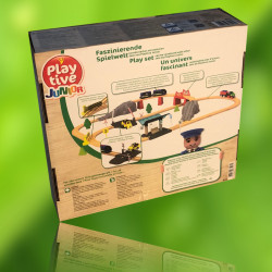 PLAYTIVE Junior Eisenbahn Kinder, 60-teilig ab 3 Jahren